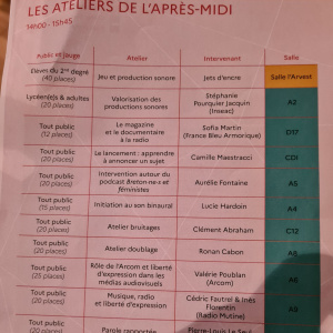 Programme de l'après-midi